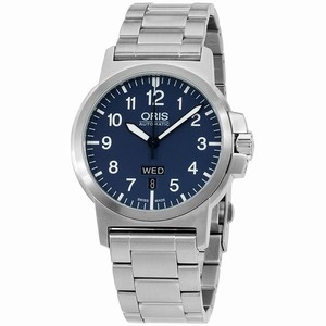 Oris Blue Dial Stainless Steel Band Watch #73576414165MB (Men Watch)