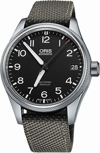 Oris Black Dial Canvas Band Watch #75176974164FS-GREY (Men Watch)