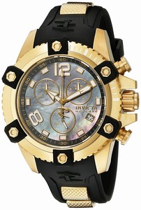 Invicta Reserve Quartz Chronograph Date Black Polyurethane Watch # 80361 (Men Watch)