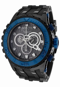 Invicta Subaqua Quartz Chronograph Day Date Black Dial Blue Stainless Steel Bezel Polyurethane Watch # 80394 (Men Watch)