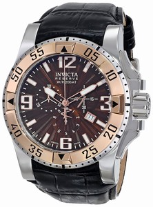 Invicta Exursion Chronograph Date Black Leather Watch # 80713 (Men Watch)