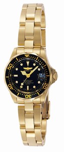 Invicta Black Dial 23k-yellow-gold-plated-stainless-steel Band Watch #8943 (Women Watch)