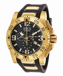 Invicta Exursion Black Dial Chronograph Date Black Polyurethane Watch # 90060 (Men Watch)