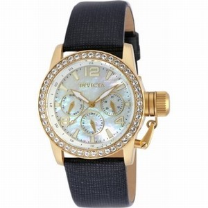 Invicta Mother Of Pearl Dial Leather Watch #90223 (Women Watch)