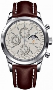 Breitling Automatic Silver Chronograph Dial Brown Calfskin Leather Band Watch #A1931012/G750-BRLSD (Men Watch)