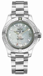 Breitling Swiss quartz Dial color white-mother-of-pearl Watch # A7738811/A770-175A (Women Watch)