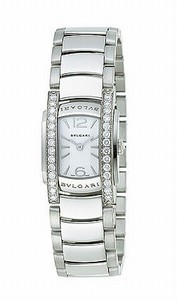 Bvlgari Quartz Analog Diamond Bezel 18ct White Gold Watch# AAW26WGD1G (Women Watch)