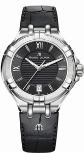 Maurice Lacroix Quartz Analog Date Black Leather Watch # AI1006-SS001-330-1 (Women Watch)