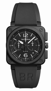 Bell & Ross Automatic Chronograph Date Black Rubber Watch #BR-03-94-BLACK-MATTE (Men Watch)