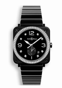 Bell & Ross Black Battery Operated Quartz Watch # BRS-BL-CES-LGD/SCE (Men Watch)