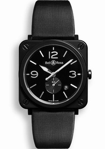 Bell & Ross Black Battery Operated Quartz Watch # BRS-BL-CES/SSA (Men Watch)