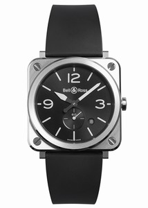 Bell & Ross Quartz Analog Date Black Rubber Watch# BRS-BLC-ST (Men Watch)