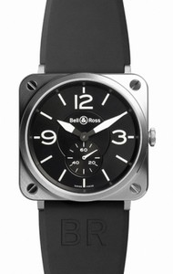 Bell & Ross Aviation Quartz Analog Black Rubber Watch # BRS-Steel (Men Watch)