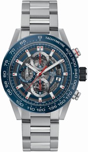 TAG Heuer Carrera Caliber Heuer 01 Skeleton Dial Stainless Steel Watch# CAR201T.BA0766 (Men Watch)