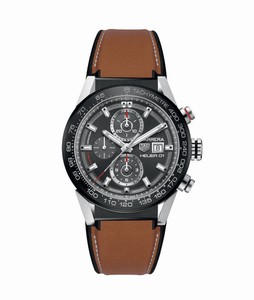 TAG Heuer Carrera Caliber Heuer 01 Automatic Chronograph Date Brown Leather Watch# CAR201W.FT6122 (Men Watch)