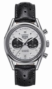 TAG Heuer Carrera Automatic Calibre 18 Telemeter Chronograph Date Black Leather Watch# CAR221A.FC6353 (Men Watch)