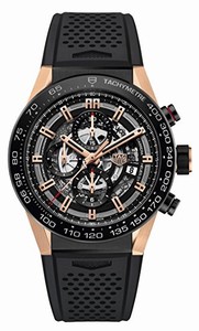 TAG Heuer Carrera Automatic Chronograph Date Black Rubber Watch# CAR2A5A.FT6044 (Men Watch)