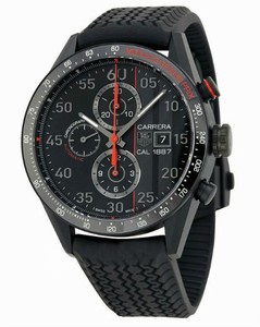 TAG Heuer Carrera Automatic Monaco Grand Prix Chronograph Black Dial Date Rubber Watch #CAR2A83.FT6033 (Men Watch)