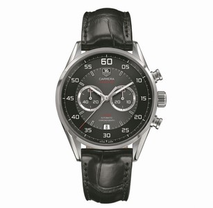 TAG Heuer Calibre 36 Black Dial Stainless Steel Case With Black Leather Strap Watch #CAR2B10.FC6235 (Men Watch)