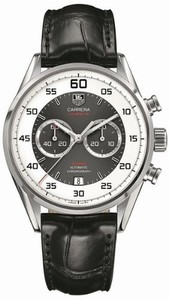 TAG Heuer Automatic Calibre 36 Gray Dial Stainless Steel Case With Black Leather Strap Watch #CAR2B11.FC6235 (Men Watch)