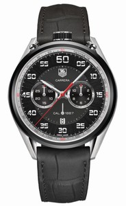 TAG Heuer Carrera Automatic Chronograph Black Dial Date Leather Watch #CAR2C12.FC6327 (Men Watch)