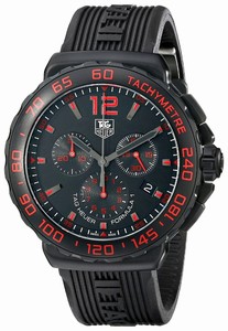 Tag Heuer Formula 1 Quartz Chronograph Black Dial Date Rubber Watch #CAU111D.FT6024 (Men Watch)