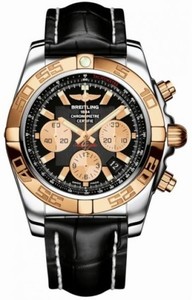 Breitling Automatic COSC Black Chronograph Dial Black Crocodile Leather Band Watch #CB011012/B968-CROCD (Men Watch)