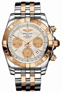 Breitling Automatic Silver With Gold Sub-dials And Date At 4 Dial 18kt Rose Gold/stainless Steel Band Watch #CB014012/G713-TT (Men Watch)