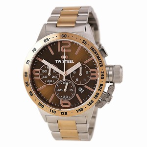 TW Steel Brown Dial Strainless Steel Band Watch #CB153 (Men Watch)