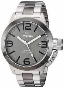 TW Steel Grey Dial Stainless Steel Plated Watch #CB202 (Men Watch)