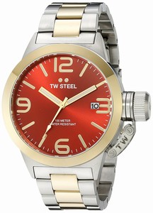 TW Steel Red Dial Stainless Steel Band Watch #CB71 (Men Watch)