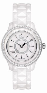 Christian Dior VIII Quartz Mother of Pearl Dial White Ceramic Watch# CD1231E4C001 (Women Watch)
