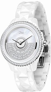 Christian Dior Oscillating Weight In White Gold Set With Diamonds Dial Stainless Steel Set With Set With Diamonds Band Watch #CD124BE4C001 (Women Watch)
