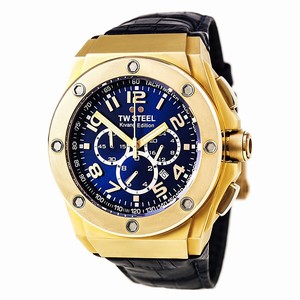 TW Steel Blue Dial Fixed Rose Gold-plated Band Watch #CE4004 (Men Watch)
