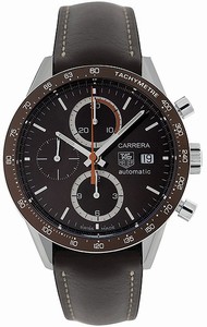 TAG Heuer Carrera Automatic Chronograph Date Brown Leather Watch #CV2013.FC6234 (Men Watch)