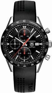 TAG Heuer Carrera Automatic Chronograph Date Black Leather Watch # CV2014.FT6007 (Men Watch)