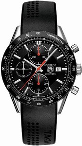 TAG Heuer Carrera Automatic Chronograph Black Rubber Watch #CV2014.FT6014 (Men Watch)