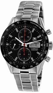 TAG Heuer Carrera Automatic Chronograph Black Dial Day Date Stainless Steel Watch #CV201AH.BA0725 (Men Watch)