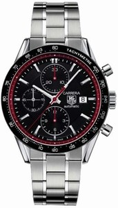 TAG Heuer Automatic Black Dial, Red Hand Seconds, Stainless Steel Case And Bracelet Watch #CV201Z.BA0794 (Men Watch)