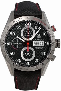 TAG Heuer Carrera Automatic Chronograph Black Leather Watch #CV2A80.FC6256 (Men Watch)