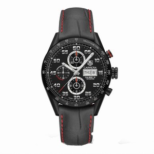 TAG Heuer Carrera Automatic Calibre 16 Chronograph Day Date Black Leather Watch# CV2A81.FC6237 (Men Watch)