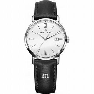 Maurice Lacroix Quartz Analog Date Black Leather Watch # EL1084-SS001-111-1 (Women Watch)