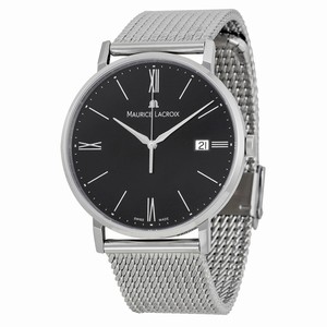 Maurice Lacroix Black Quartz Watch #EL1087-SS002-310 (Men Watch)