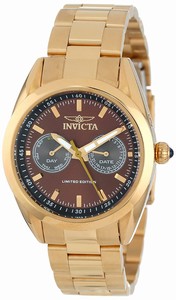 Invicta Gold Dial Stainless Steel Band Watch #INVICTA-14713 (Women Watch)