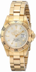 Invicta Gold Dial 23k-gold-plated-stainless-steel Band Watch #INVICTA-4871 (Women Watch)