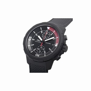 IWC Black Dial Black Rubber Band Watch #IW379505 (Men Watch)