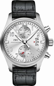 IWC Silver Dial Alligator Leather Band Watch #IW387809 (Men Watch)