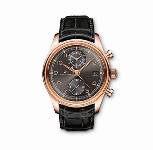 IWC Gray Dial Fixed 18k Rose Gold Band Watch #IW390405 (Men Watch)