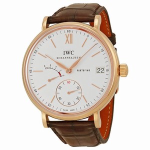 IWC Silver Dial Fixed 18kt Rose Gold Band Watch #IW510107 (Men Watch)