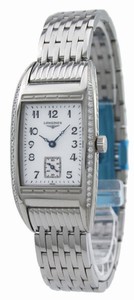 Longines Quartz Polished Stainless Steel White Mother Of Pearl Arabic Numerals With Seconds Sub- At 6 Dial Polished Stainless Steel Band Watch #L2.501.0.83.6 (Women Watch)
